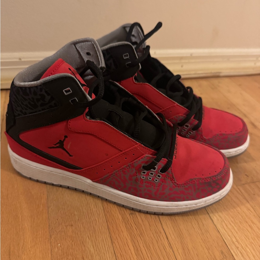 Jordan Kids Red and Black Sneakers